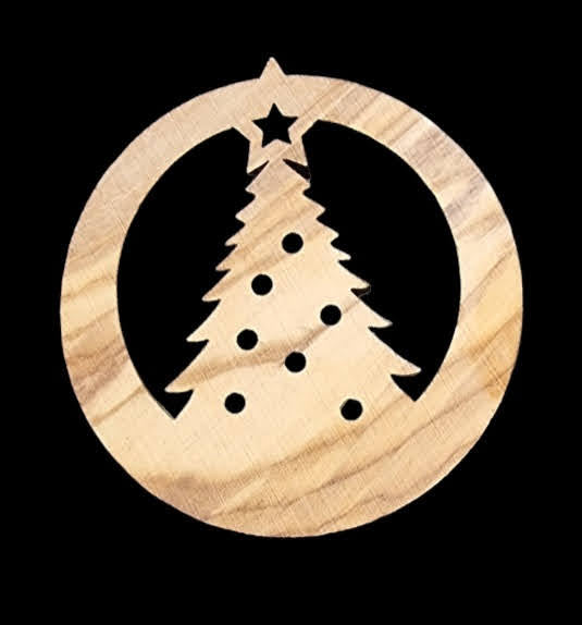 Illuminate Your Christmas with Bethlehem's Spiritual Glow: Handcrafted Olive Wood Ornaments