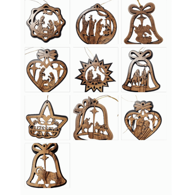 Divine Décors: Laser-Cut Christmas Ornaments Collection– 10 Unique Sizes and Shapes