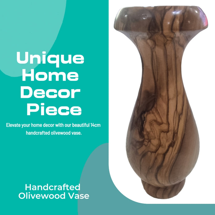 Elegante vaso artigianale di Olivewood - decorazioni artigianali da 14 cm
