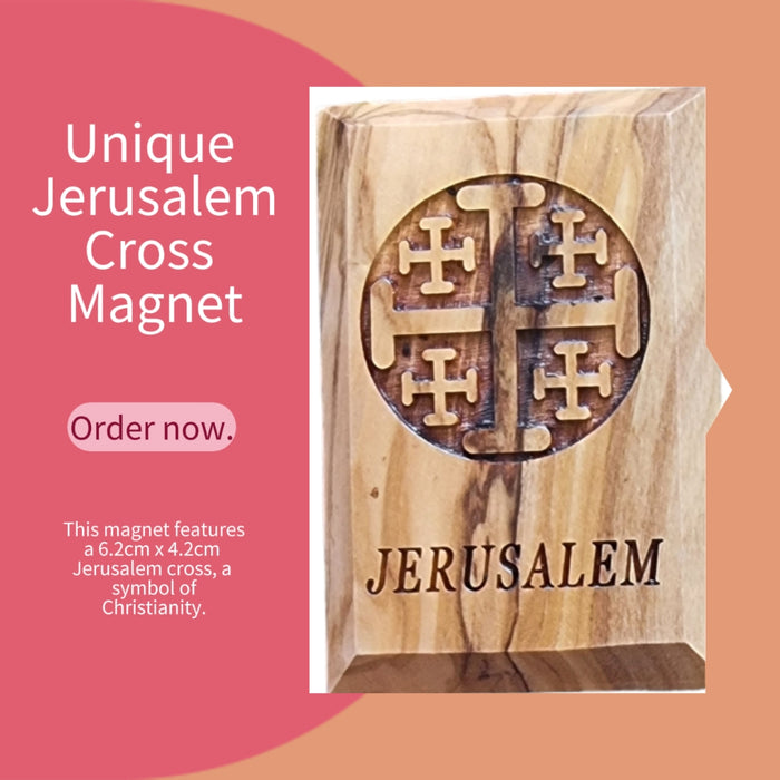 Scolpito in fede: Gerusalemme Cross Olivewood Magnet
