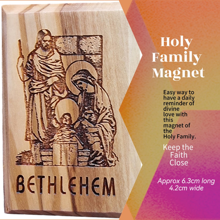 BETHLEHEM Holy Family Olive Wood Magne