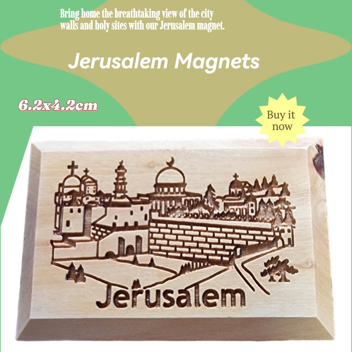 Halten Sie Jerusalem in der Nähe: Olivewood Magnet