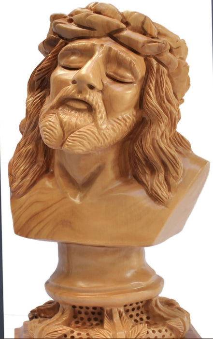 Handgeschnitzte Olivenholz Büste Jesu Christi - 27,5 cm