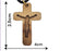 Size of Olive Wood Crucifix Pendant with Black Cord wooden cross necklace