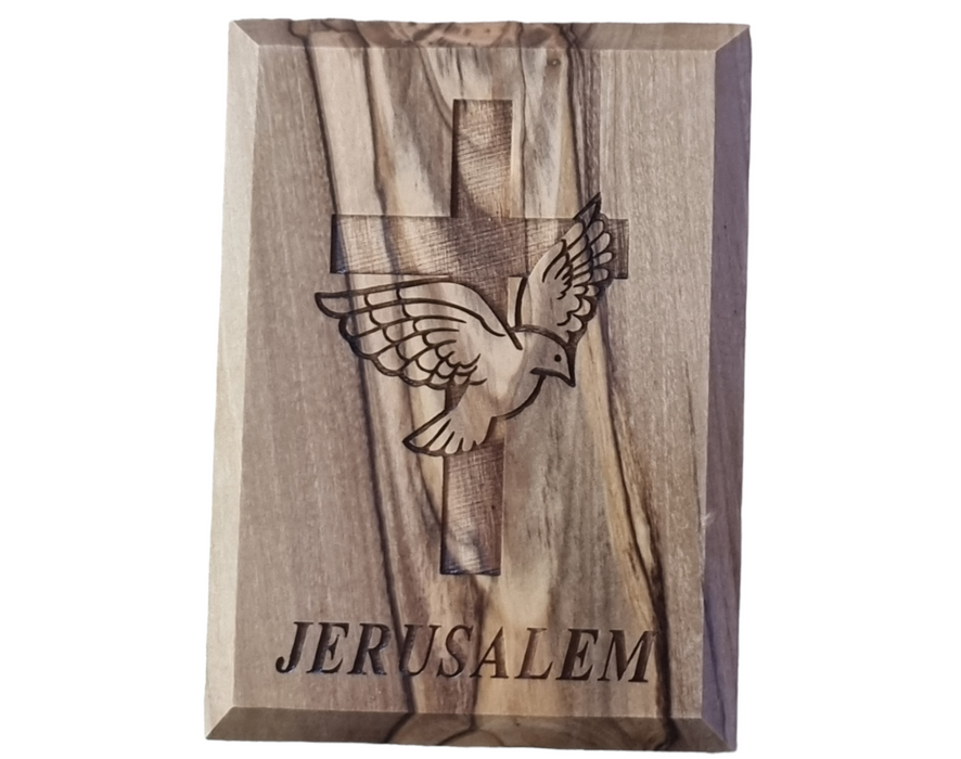 Jerusalem Peace Dove und Cross Olivholzmagnete