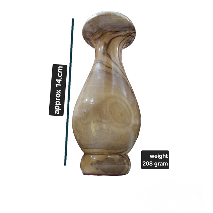 Elegante vaso artigianale di Olivewood - decorazioni artigianali da 14 cm