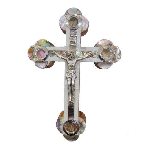 mother of pearl olive wood cross 