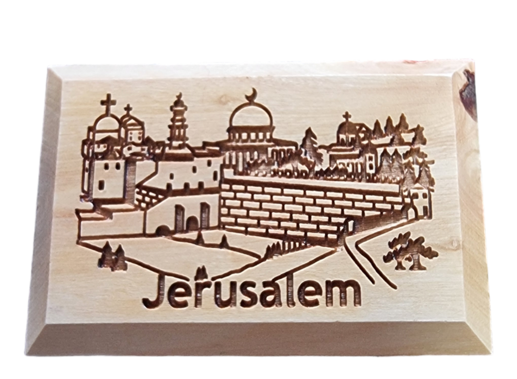 Halten Sie Jerusalem in der Nähe: Olivewood Magnet