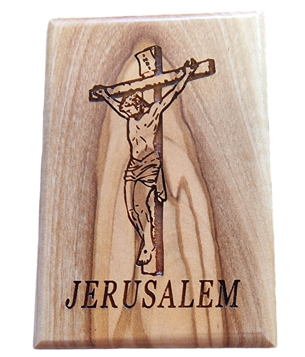 Gerusalemme Olive Wood Crocifisso Magnet (6,2 cm x 4,2 cm)