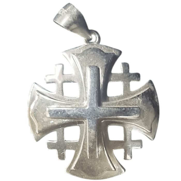 Siltret Sterling -925 Jérusalem Cross Pendant