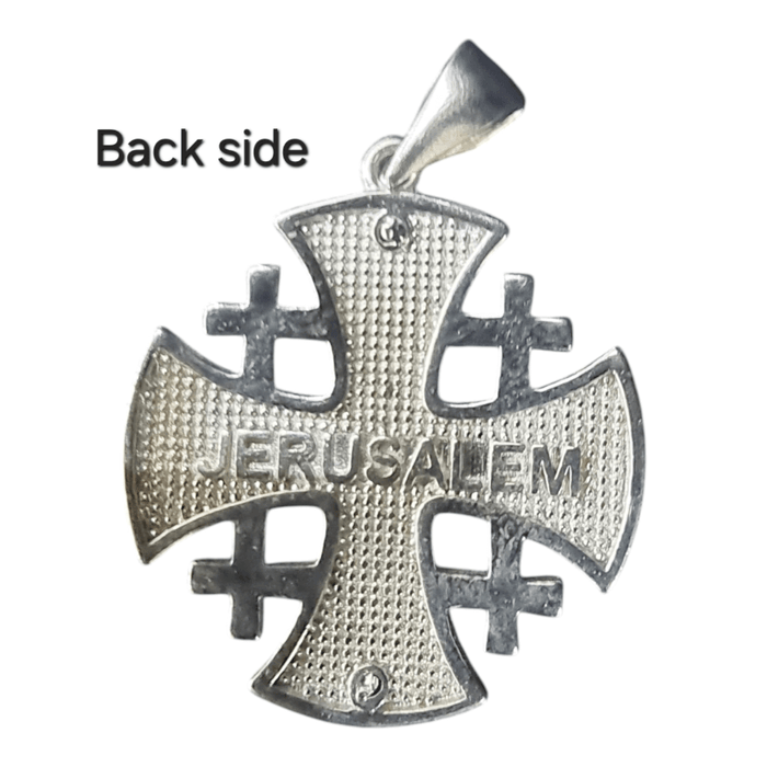 Siltret Sterling -925 Jérusalem Cross Pendant