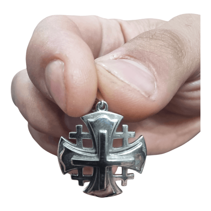 Siltret Sterling -925 Jérusalem Cross Pendant