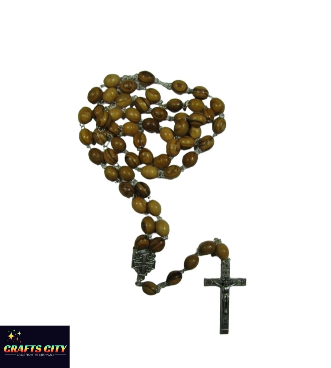 "Woodland Blessings: 53cm Olive Wood Prayer Rosary Bead"