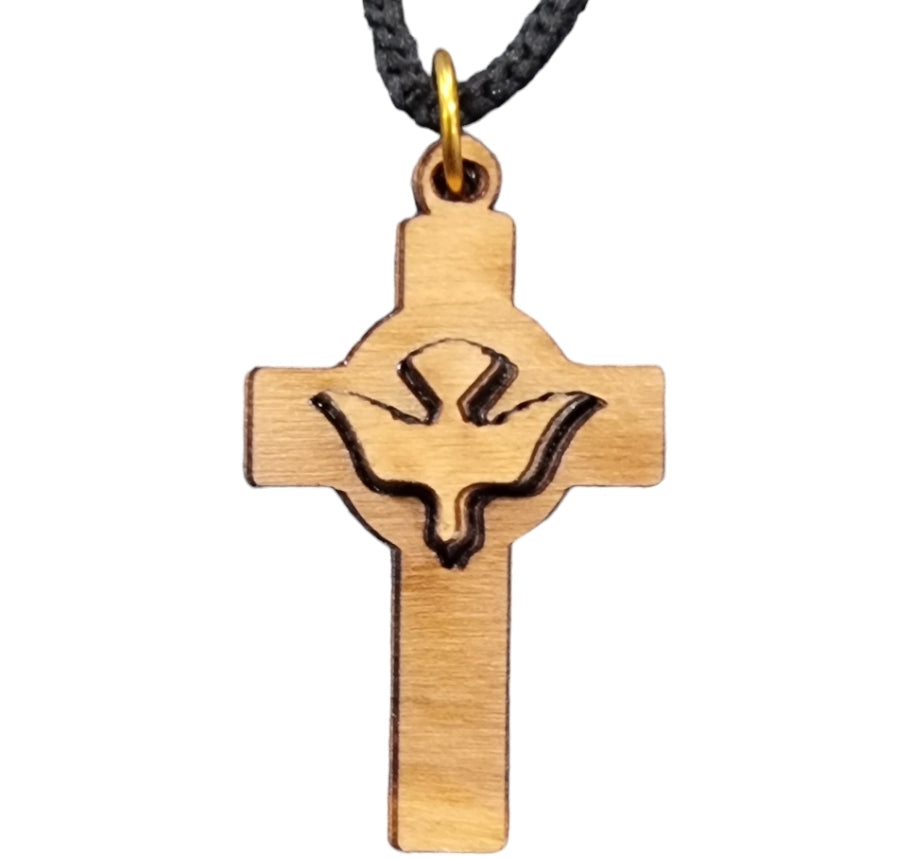 A Touch of the Holy Land: Holy Spirit Olive Wood Necklace