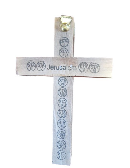 12 cm Mother of Pearl e Olive Wood Cross