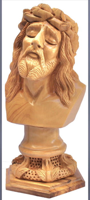 Handgeschnitzte Olivenholz Büste Jesu Christi - 27,5 cm