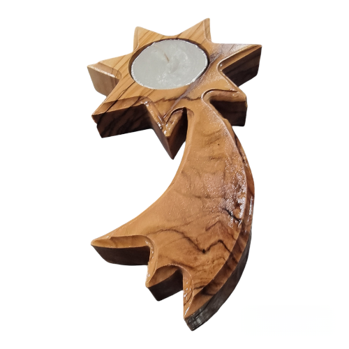 Starry Night Wooden Tea Light or Candle Holder