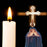 virgin mary, a candel and olive wood wooden wall cross from bethlehem