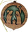 christmas wood ornament in shape of nativity scene made from olive wood from bethlehem