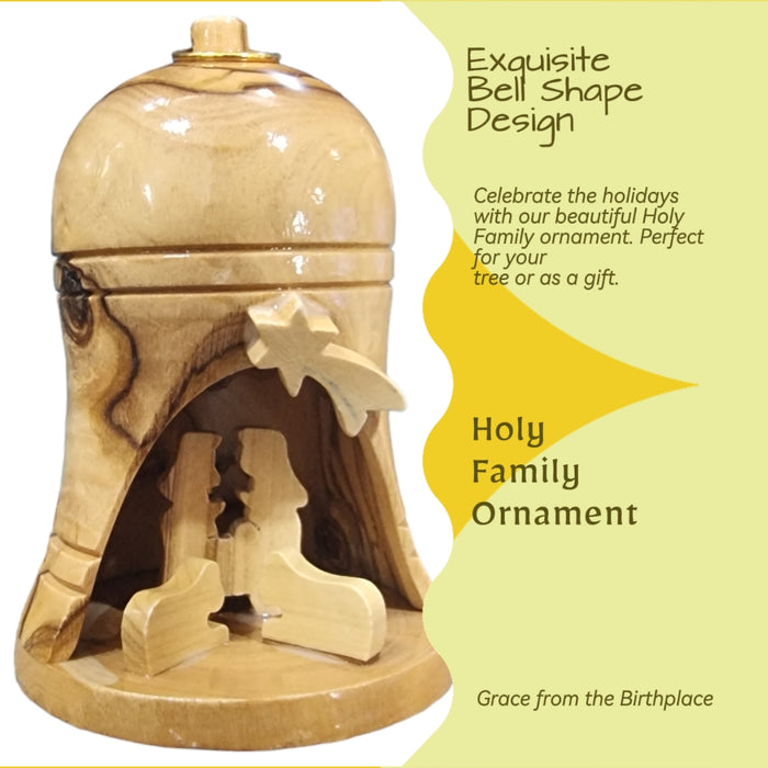 handmade christmas wood ornamnet in shape of bell