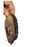 olive wood slab  containing nativity scene in shape  of christmas wood ornament hold by a man's finger