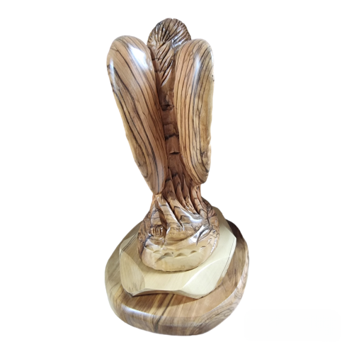 praying angel carved from bethlehem olive wood 